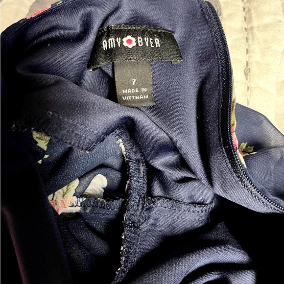 Amy Byer Navy Floral‎ Kids Dress - Picture 9 of 9